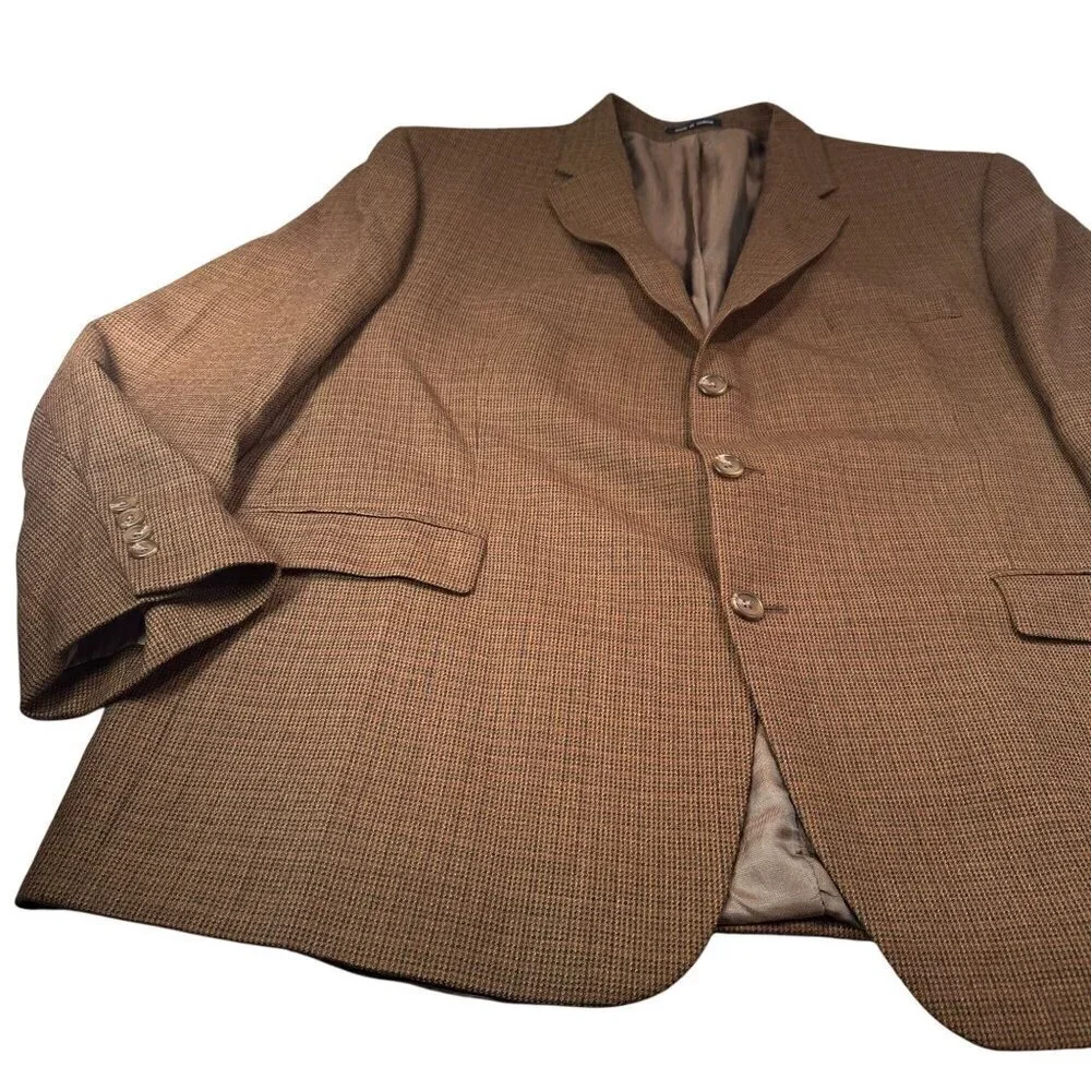 Ralph Lauren Houndstooth Sport Coat Mens Blazer Jacket Lambswool Single Breasted